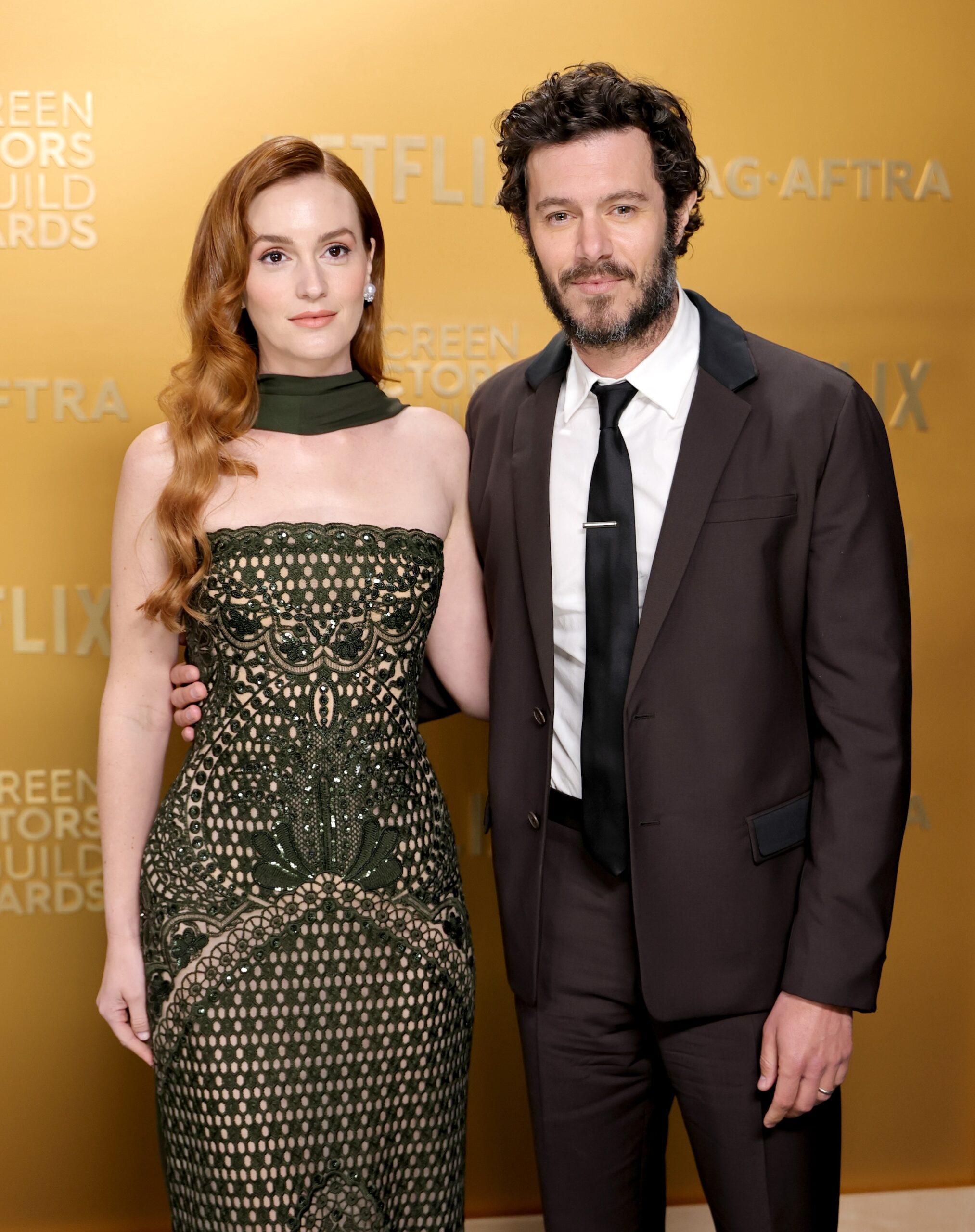 Leighton Meester and Adam Brody attend the 31st Annual Screen Actors Guild Awards at Shrine Auditorium and Expo Hall on February 23, 2025 in Los Angeles, California.
