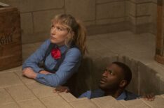 Beth Riesgraf as Parker and Aldis Hodge as Hardison — 'Leverage: Redemption' Season 3