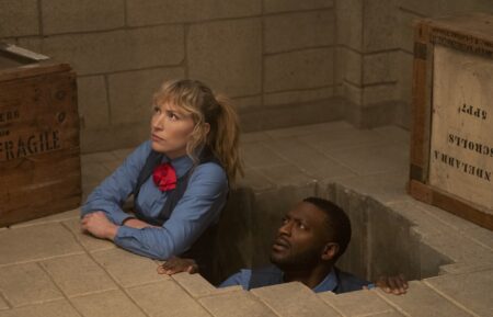 Beth Riesgraf as Parker and Aldis Hodge as Hardison — 'Leverage: Redemption' Season 3