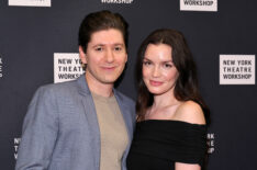 Michael Zegen and Jennifer Damiano attend the 2025 New York Theatre Workshop Gala at Gotham Hall on February 10, 2025 in New York City.