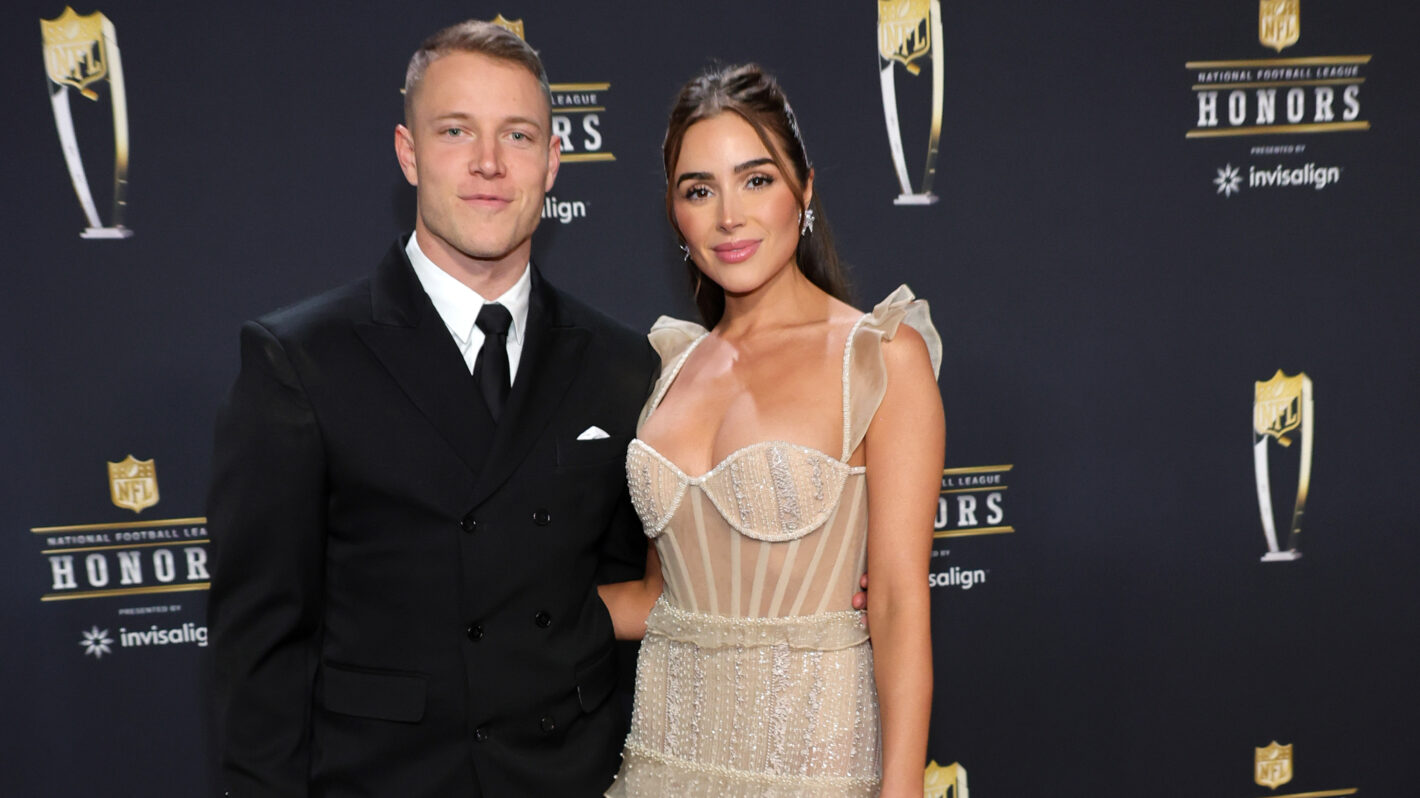 Christian McCaffrey and Olivia Culpo attend the 12th annual NFL Honors