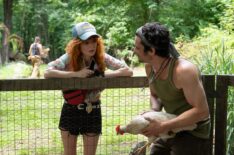 Natasha Lyonne as Charlie Cale, Shiloh Fernandez as Hutch Sobek in 'Poker Face' Season 2