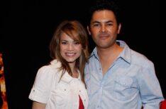 Actress Rebecca Herbst and husband Michael Saucedo attend the Backstage Creations celebrity retreat held during the 43rd Academy of Country Music Awards at the MGM Grand Garden Arena on May 18,2008 in Las Vegas, Nevada.