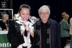 Tiffany Chen and Robert De Niro with Belle The Dog and Tinkerbelle The Dog at iHeartRadio z100's Jingle Ball 2024 Presented By Capital One at Madison Square Garden on December 13, 2024 in New York City.