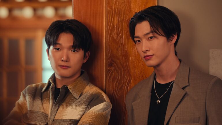 Minyeong Choi as Dae Heon Kim, Sang Heon Lee as Min Ho Moon in episode 201 of XO, Kitty.