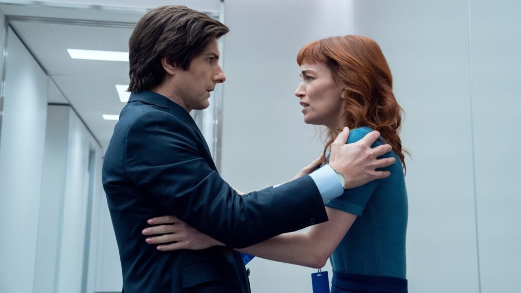 Adam Scott and Britt Lower in 'Severance' Season 2