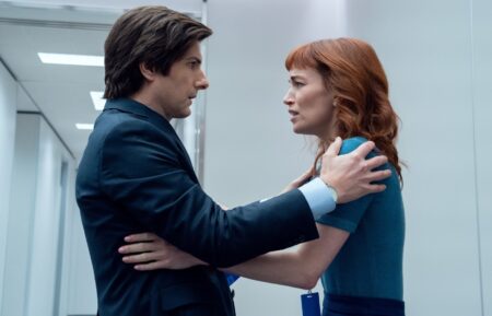 Adam Scott and Britt Lower in 'Severance' Season 2