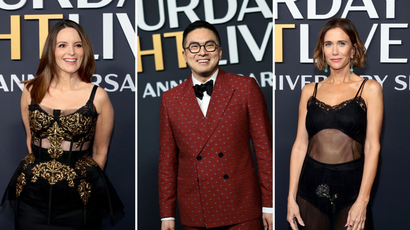 Tina Fey, Bowen Yang, and Kristen Wiig