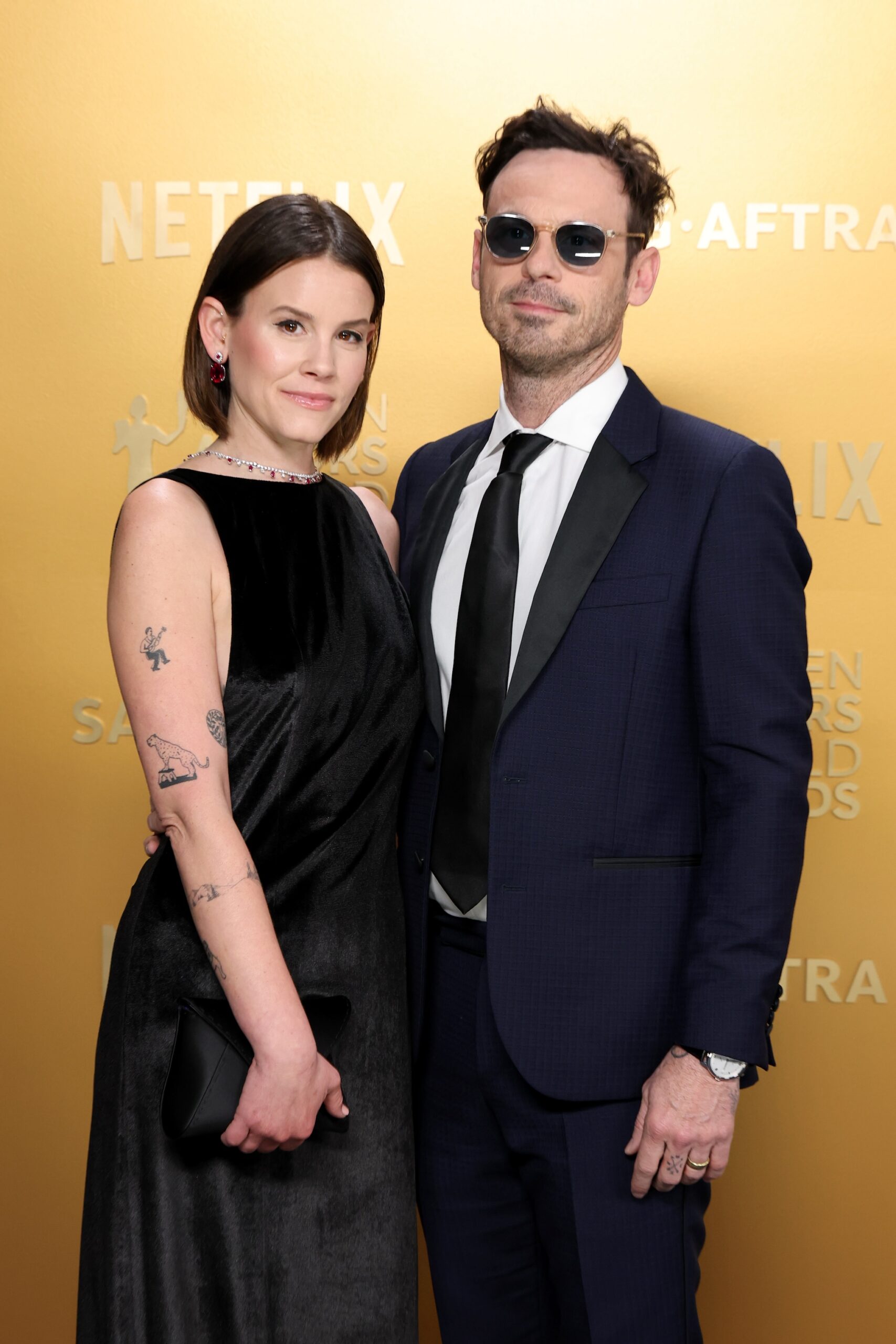 Sosie Bacon and Scoot McNairy attend the 31st Annual Screen Actors Guild Awards at Shrine Auditorium and Expo Hall on February 23, 2025 in Los Angeles, California.