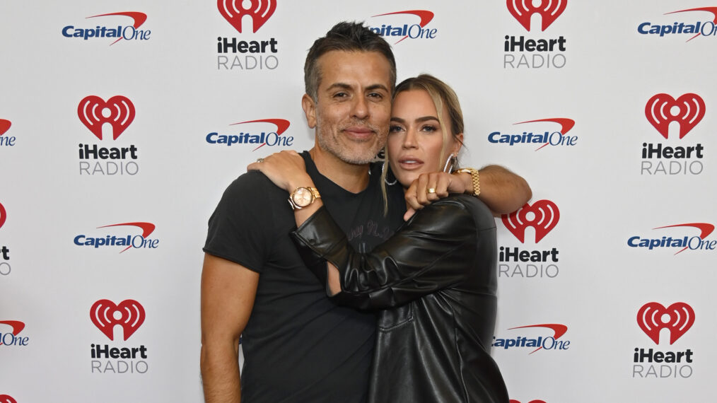Edwin Arroyave and Teddi Mellencamp arrive at the 2022 iHeartRadio Music Festival at T-Mobile Arena on September 23, 2022
