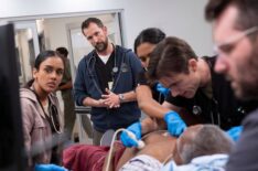 Shabana Azeez, Noah Wyle, Supriya Ganesh, Patrick Ball in 'The Pitt' Season 1 Episode 8