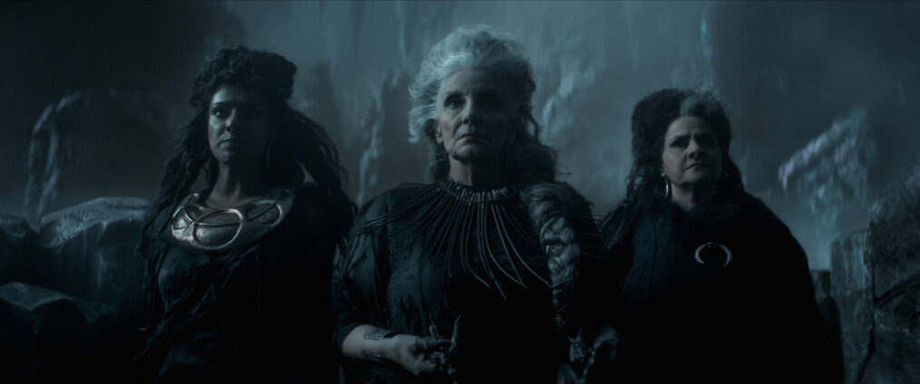 Dinita Gohil as The Maiden, Souad Faress as Crone, Nina Wadia as The Mother in 'The Sandman' Season 2 Episode 5