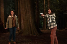 Melanie Lynskey as Shauna and Sarah Desjardins as Callie Sadecki in 'Yellowjackets' Season 2 Episode 9 - 'Storytelling'