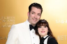 Jonathan Scott and Zooey Deschanel attend the 31st Annual Screen Actors Guild Awards at Shrine Auditorium and Expo Hall on February 23, 2025 in Los Angeles, California.