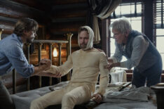 Darren Mann as Jack Dutton, Brian Geraghty as Zane and Harrison Ford as Jacob Dutton in '1923' Season 2 Episode 4 - 'Journey the Rivers of Iron'