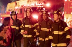 Ryan Guzman as Eddie, Peter Krause as Bobby, Aisha Hinds as Hen, and Kenneth Choi as Chimney — '9-1-1' Season 8 Episode 9 'Sob Stories'