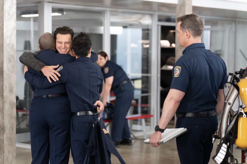 Ryan Guzman as Eddie, Peter Krause as Bobby — '9-1-1' Season 8 Episode 9 