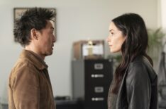 Kenneth Choi as Chimney and Abigail Spencer as Amber — '9-1-1' Season 8 Episode 10 'Voices'