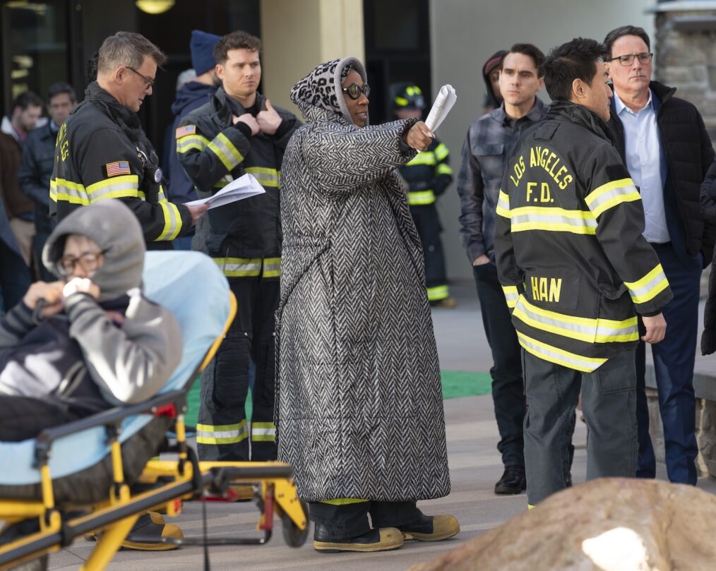 Peter Krause, Oliver Stark, Aisha Hinds, and Kenneth Choi — Behind the Scenes of '9-1-1' Season 8 Episode 11 