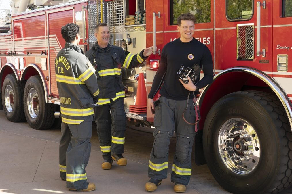 Anirudh Pisharody, Peter Krause, and Oliver Stark — Behind the Scenes of '9-1-1' Season 8 Episode 11 