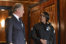 Don Johnson as Captain Massey and Angela Bassett as Athena in Doctor Odyssey - 'Casino Week'