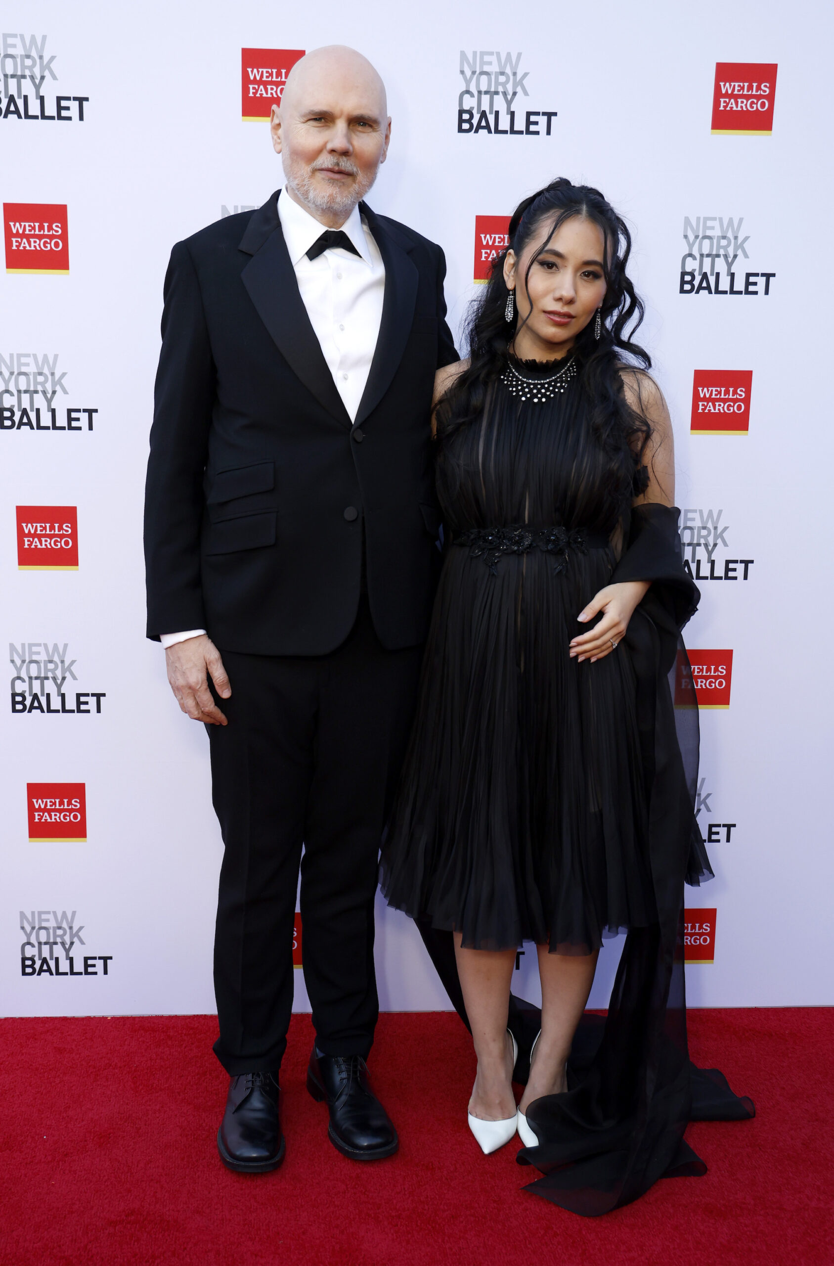 NEW YORK, NEW YORK - OCTOBER 09: Billy Corgan and Chloe Mendel Corgan attend the New York City Ballet 2024 Fall Fashion Gala at David H. Koch Theater at Lincoln Center on October 09, 2024 in New York City.