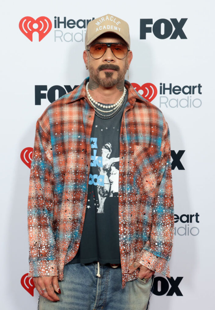 AJ McLean attends the 2025 iHeartRadio Music Awards at Dolby Theatre in Los Angeles, California on March 17, 2025. Broadcasted live on FOX.