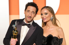 Adrien Brody and Georgina Chapman attend the 2025 Vanity Fair Oscar Party