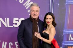 Alec Baldwin and Hilaria Baldwin attend SNL50: The Homecoming Concert at Radio City Music Hall