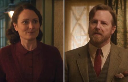 Anna Madeley as Mrs. Hall and Samuel West as Siegfried Farnon in the 'All Creatures Great and Small' Season 6 trailer