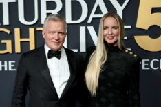 Anthony Michael Hall and Lucia Hall attend SNL50: The Anniversary Special