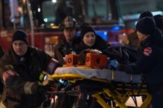 Anthony Ferraris as Tony Ferraris, David Eigenberg as Christopher Herrmann, Hanako Greensmith as Violet Mikami, Jocelyn Hudon as Lizzy Novak — 'Chicago Fire' Season 13 Episode 15 'Too Close'