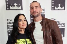 AJ Mendez and Phil 'CM Punk' Brooks attend the red carpet Premiere of 'Girl on the Third Floor' at the Chicago International Film Festival