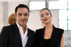 Ed Westwick and Amy Jackson attend the Elisabetta Franchi fashion show during the Milan Womenswear Spring/Summer 2025 on September 20, 2024 in Milan, Italy.