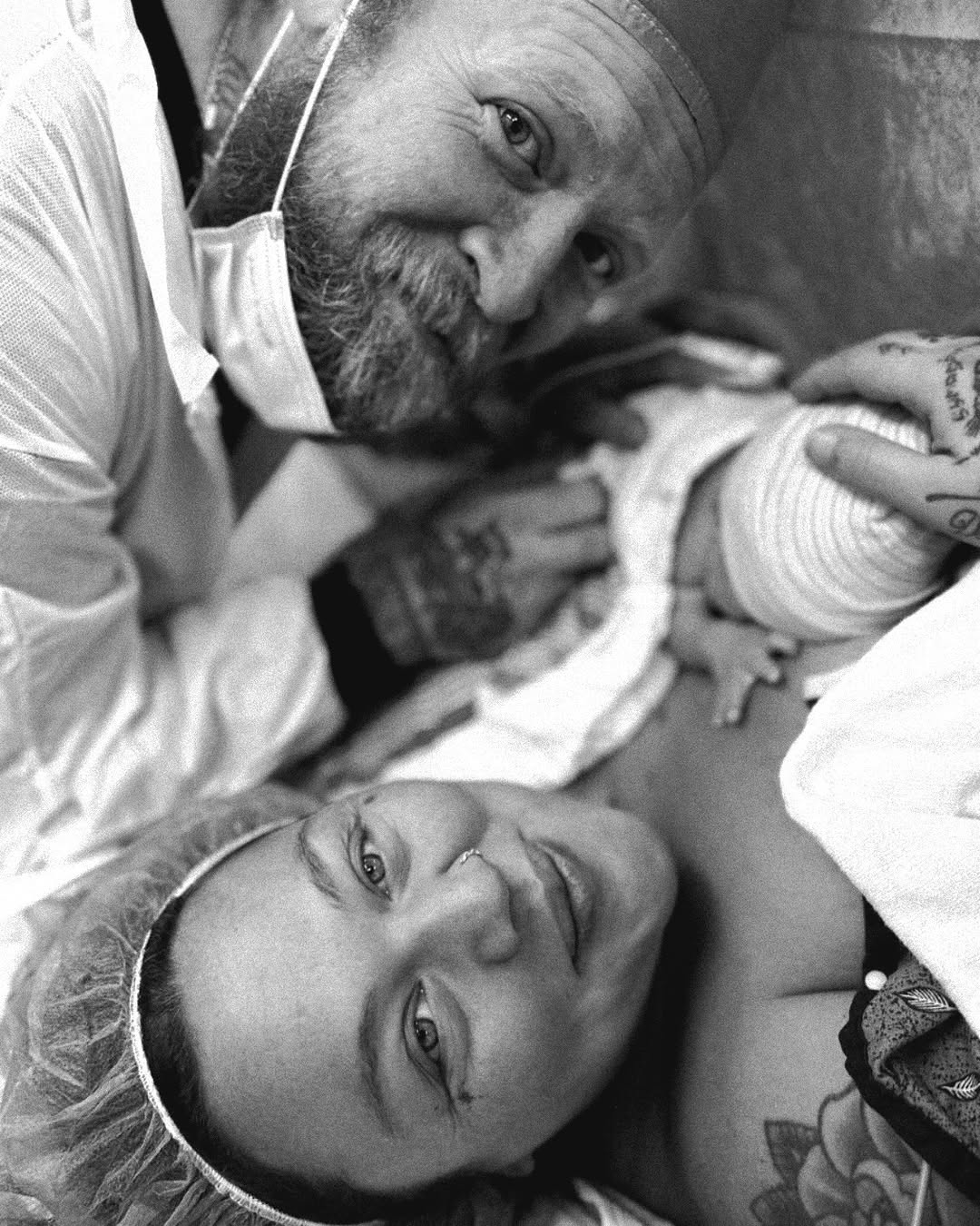 Daniel Tooker, Elle King, and their baby.