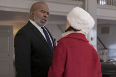 David Alan Grier as Arthur Greene Jr. and Carrie Preston as Elsbeth Tascioni in 'Elsbeth' Season 2 Episode 17 - 'Four Body Problem'