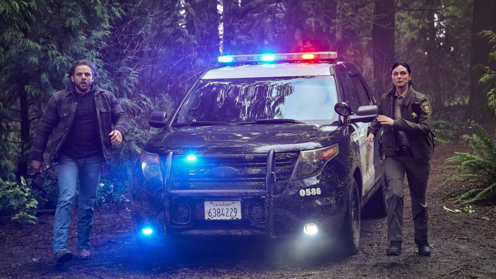 Max Thieriot as Bode Leone and Morena Baccarin as Sheriff Mickey Fox — 'Fire Country' Season 3 Episode 16 