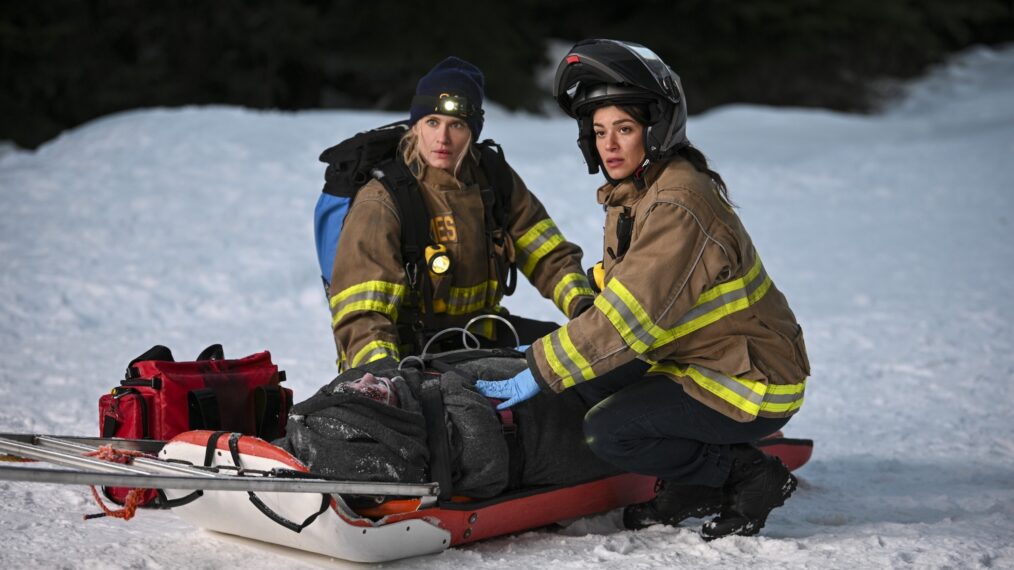 Leven Rambin as Audrey James and Stephanie Arcila as Gabriela Perez — 'Fire Country' Season 3 Episode 17 