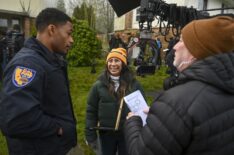 Jordan Calloway and episode director Leslie Alejandro — 'Fire Country' Season 3 Episode 14 'Death Trap'