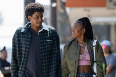 Michael Cooper Jr. as Justin Edwards and Lovie Simone as Keisha Clark in Episode 101 of Forever
