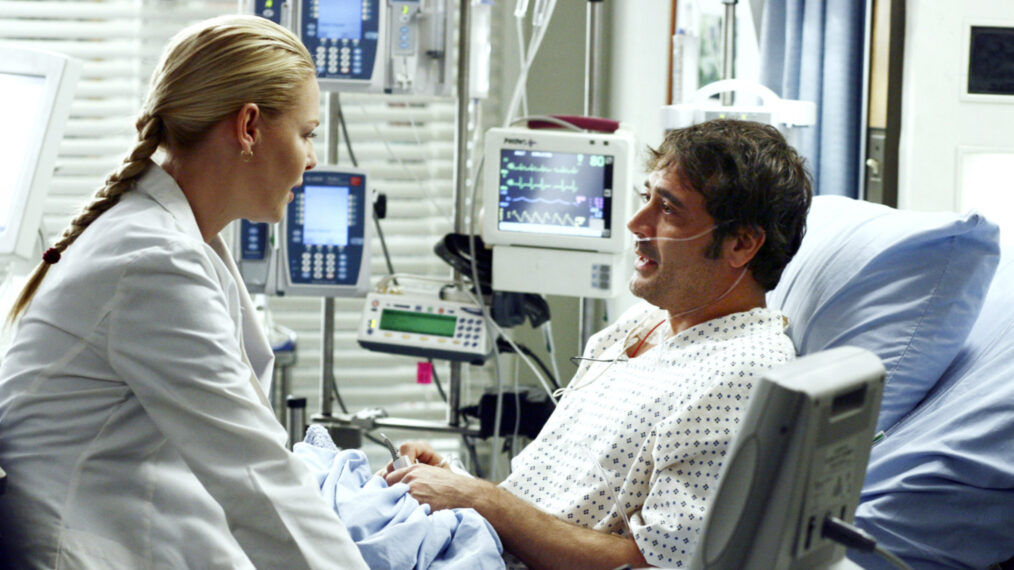 Katherine Heigl as Izzie Stevens and Jeffrey Dean Morgan as Denny Duquette on 'Grey's Anatomy'