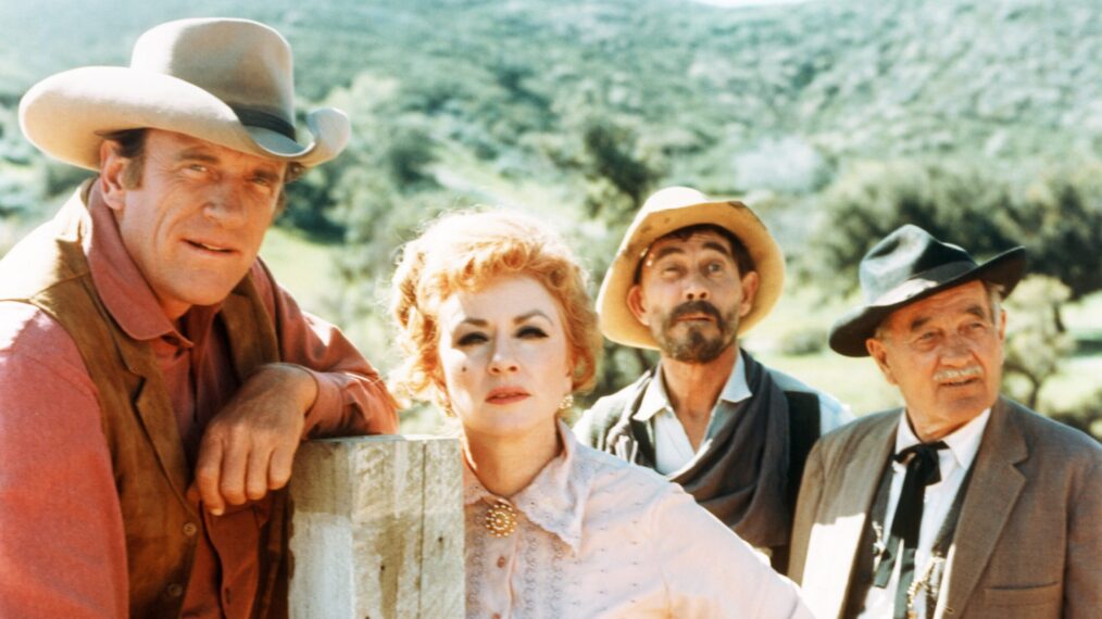 James Arness, Amanda Blake, Ken Curtis, and Milburn Stone from Gunsmoke