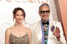 Emilie Livingston and Jeff Goldblum attend the 97th Annual Oscars at Dolby Theatre on March 02, 2025 in Hollywood, California.