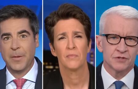 Jesse Watters, Rachel Maddow, and Anderson Cooper
