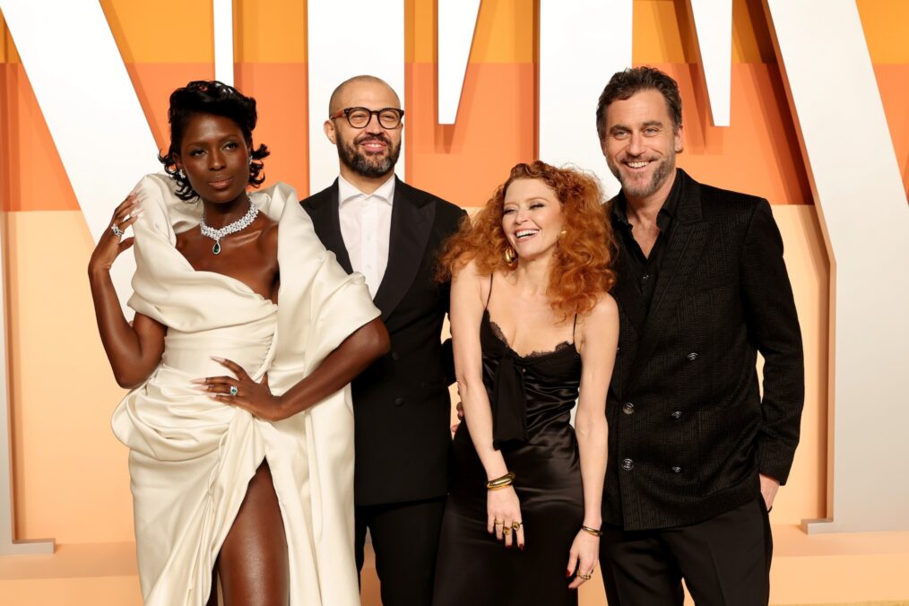 Jodie Turner-Smith, Cord Jefferson, Natasha Lyonne and Bryn Mooser attend the 2025 Vanity Fair Oscar Party