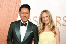 Jon M. Chu and Kristin Hodge attend the 97th Annual Oscars at Dolby Theatre on March 02, 2025 in Hollywood, California.