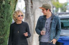 Meg Ryan and son Jack Quaid are seen on January 19, 2016 in Los Angeles, California