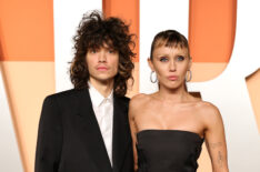 Maxx Morando and Miley Cyrus attend the 2025 Vanity Fair Oscar Party