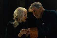 Helen Mirren as Maeve Harrigan and Pierce Brosnan as Conrad Harrigan — 'Mobland' Season 1 Episode 1 'Stick or Twist'