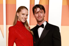 Abby Champion and Patrick Schwarzenegger attend the 2025 Vanity Fair Oscar Party